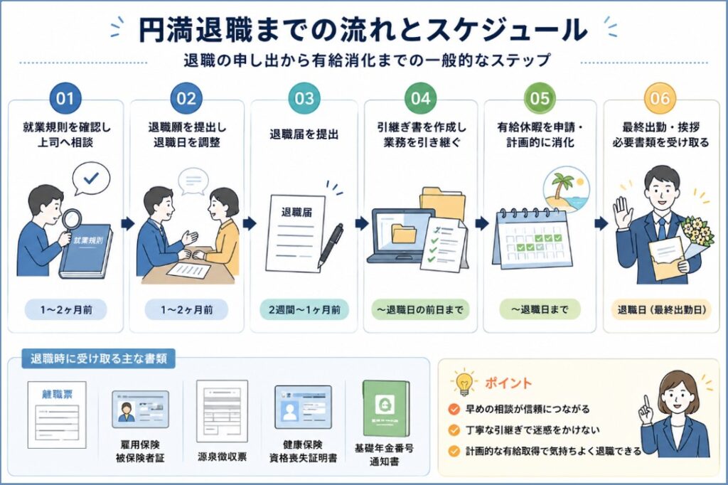 円満退職までの流れとスケジュール