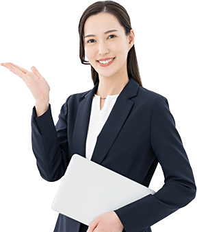 アイピアジョブの特長を案内する女性